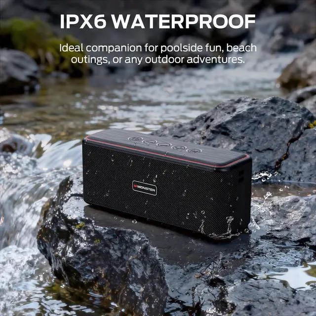 Alt view image 6 of 6 - Shock Plus Bluetooth Speaker,Portable Speaker with 40W Loud Stereo Sound,Bluetooth 6.0,TWS Pairing,20H Playtime,Support AUX/TF Card,IPX6 Waterproof Wireless Speakers for Travel,Home,Outdoor