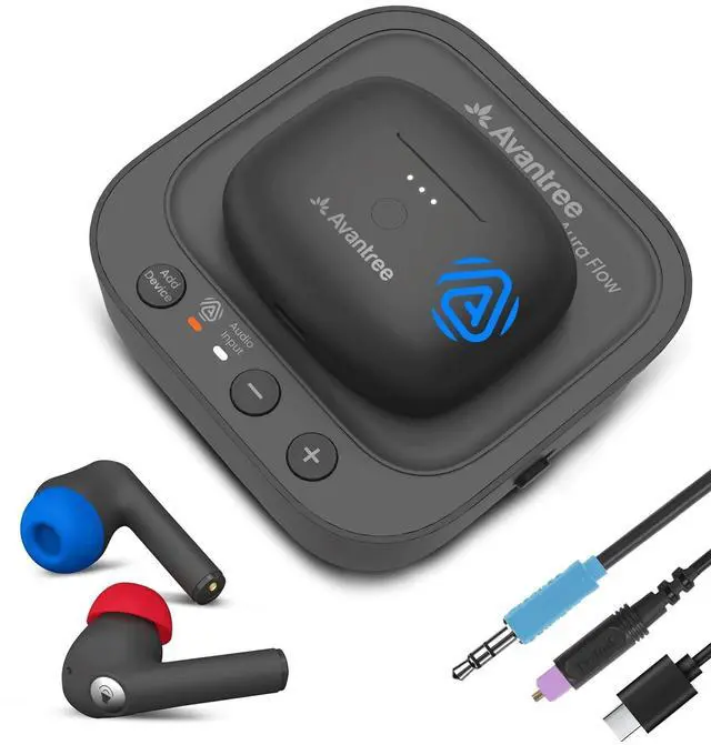 Main image of Aura Focus Auracast Wireless TV Earbuds with Transmitter | Work with Auracast Hearing Aids, Dual Mode for TV & Phone Calls, Charging Dock, Volume Boost for Seniors & Hard of Hearing