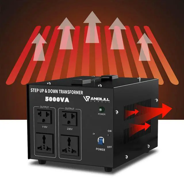 Alt view image 6 of 6 - Voltage Converter 5000 Watt Voltage Transformer(110V to 230V,230V to 110V) | Heavy Duty Transformer,Circuit Breaker Protection,(110V to 230V,230V to 110V)for Global Household Appliances