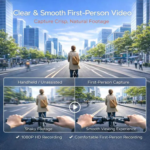 Alt view image 3 of 6 - Smart Glasses with Camera, 1080P HD Video Recording Camera Glasses, Bluetooth Open-Ear Audio Smart Glasses, AI Voice Assistant, Dual Cameras, Touch Control for Driving, Cycling, Travel