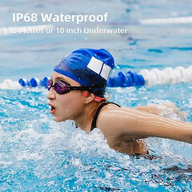 Alt view image 6 of 6 - Swimming Headphones Bone Conduction Open Ear Swim with Your Stream APP | IPX8 Waterproof, Bluetooth 5.4, FM Radio, No Need to Download Music, Support Spotify, Waterproof Mic, Open-Ear Design
