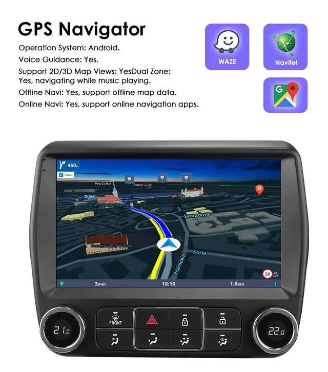 Alt view image 4 of 6 - 2GB+64GB Android 14 Car Stereo for Chevrolet Chevy Camaro 2010 2011 2012 2013 2014 2015 Wireless Carplay | Android Auto WiFi GPS Navigation Bluetooth 5.0 FM,SWC, Car Tablet