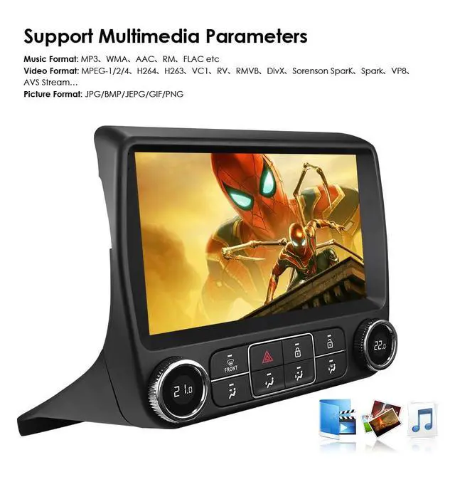 Alt view image 6 of 6 - 2GB+64GB Android 14 Car Stereo for Chevrolet Chevy Camaro 2010 2011 2012 2013 2014 2015 Wireless Carplay | Android Auto WiFi GPS Navigation Bluetooth 5.0 FM,SWC, Car Tablet