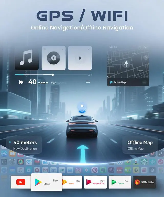 Alt view image 4 of 6 - 4G+64G Android Car Radio for Volkswagen VW Beetle 2004-2010 with Wireless Carplay Android Auto, 9'' Touchscreen Head Unit GPS Navigation/Bluetooth 5.0/5G-WiFi/FM/EQ-32 AHD Backup Camera SWC