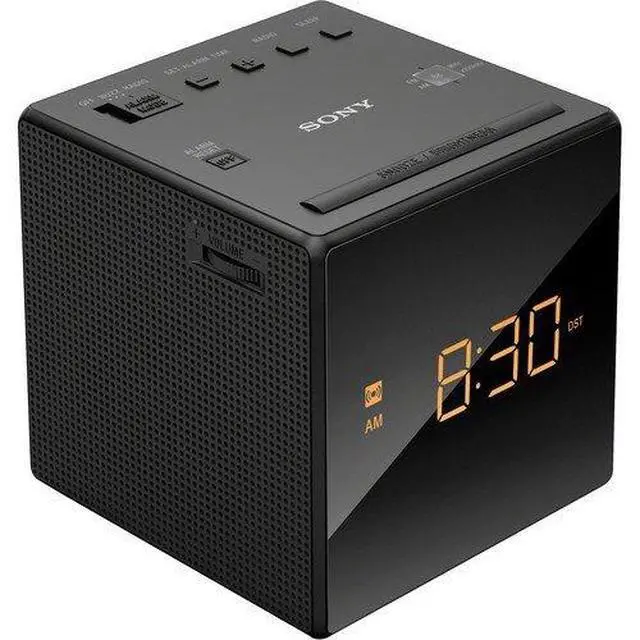Alt view image 2 of 2 - Compact AM/FM Alarm Clock Radio Battery Back-Up, Adjustable Brightness Control, Programmable Sleep Timer, Daylights Savings Time Adjustment, Black Finish