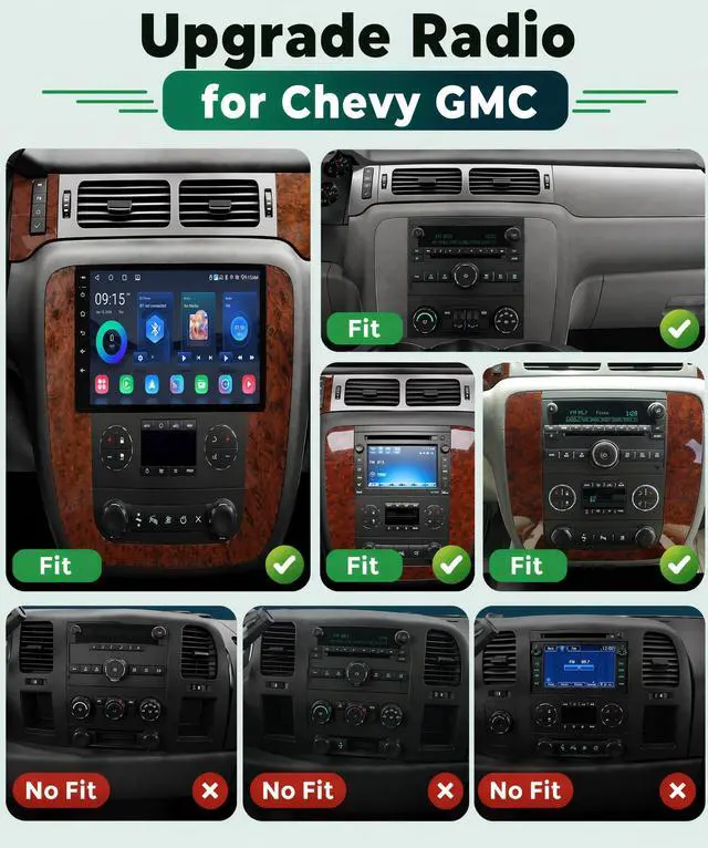 Alt view image 2 of 6 - 4Core+64G Car Radio for Chevy Silverado GMC Yukon Tahoe Suburban 2007-2013 Stereo Upgrade with DSP Wireless Carplay/Android Auto, 9" IPS Touch Screen Radio Bluetooth FM/RDS SWC Backup Camera