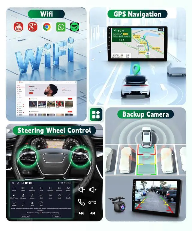 Alt view image 5 of 6 - 4Core+64G Car Radio for Chevy Silverado GMC Yukon Tahoe Suburban 2007-2013 Stereo Upgrade with DSP Wireless Carplay/Android Auto, 9" IPS Touch Screen Radio Bluetooth FM/RDS SWC Backup Camera