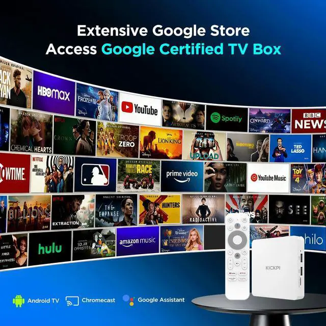 Alt view image 2 of 6 - KP1 Android TV Box 14.0 Google Certified 4K Streaming Device with Voice Search 2GB RAM 16GB ROM, Dolby Audio, Bluetooth 5.0 Chromecast Built-in, Smart Home Control (White)