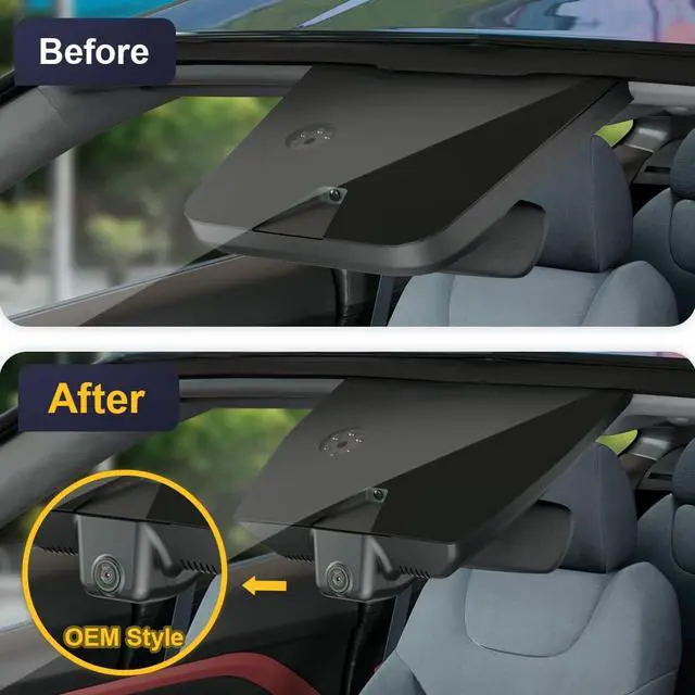 Alt view image 2 of 6 - 4K Dash Cam Compatible with Kia EV6 2022-2025 GT GT-Line Light Long Range Wind, OEM Factory Look, UHD 2160P Video, Loop Recording, Built-in WiFi & APP, G-Sensor, Easy to Install, 64GB Card