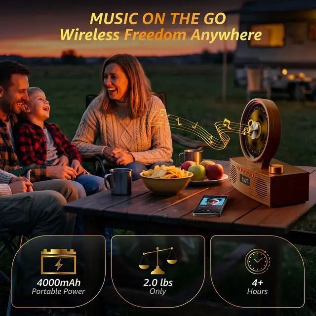 Alt view image 5 of 5 - Portable CD Player with Bluetooth, Rechargeable & Hi-Fi Speakers | Bluetooth TX & RX, 4000mAh rechargeable battery, retro kpop CD player, Hi-Fi stereo, sleep timer, USB/TF/AUX, 5 CD formats