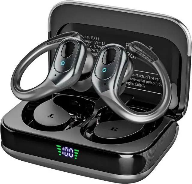 Main image of Wireless Earbuds, Sports Bluetooth Headphones, 75Hrs Playtime Ear Buds with LED Power Display, Noise Canceling Headset, IPX7 Waterproof Earphones for Workout/Running