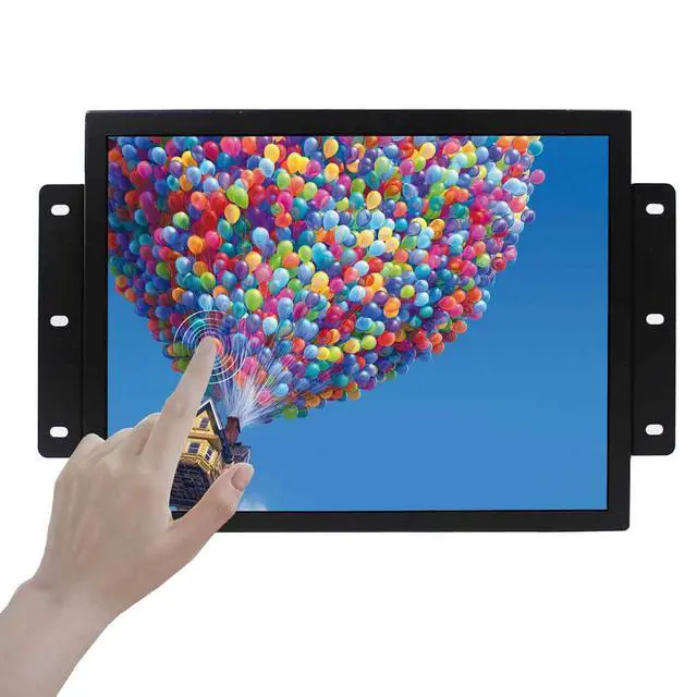 Alt view image 2 of 6 - 12.1 Inch 10 Points Touch Screen Industrial LCD Monitor 1024x768 | Supports VGA DVI Input,4:3 Aspect Ratio Display with Wall Mounting Brackets