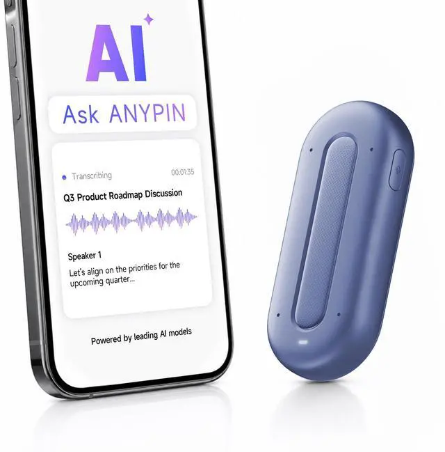 Main image of Note Pod P1 AI Voice Recorder, Transcribe &Summarize, Wearable AI Note taker for Meetings, Calls & Productivity, Wi-Fi Sync, Support 120+ Languages, 64GB, Cosmic Blue