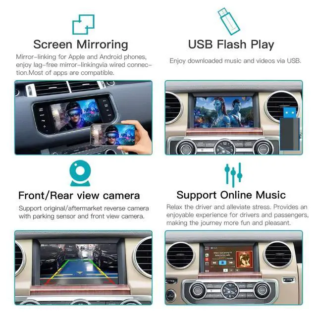 Alt view image 4 of 6 - Wireless Carplay/Android Auto Module for Land Rover Jaguar Bosch Discovery 4 Aurora Freelander 2 XE XF XJ with Bosch System 2011-2016 Support Mirrorlink and OEM Car Functions