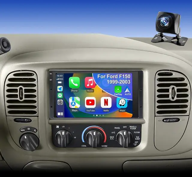 Main image of 5Gwifi Upgrade Radio for Ford F150 1999-2003 F250/F350 1998-2004, Ranger 1998-2011, Expedition 1999-2002, E150/E250/E350 1999-2008, 6.8in Touchscreen Setero Apply Carplay Android Auto Bluetooth GPS FM