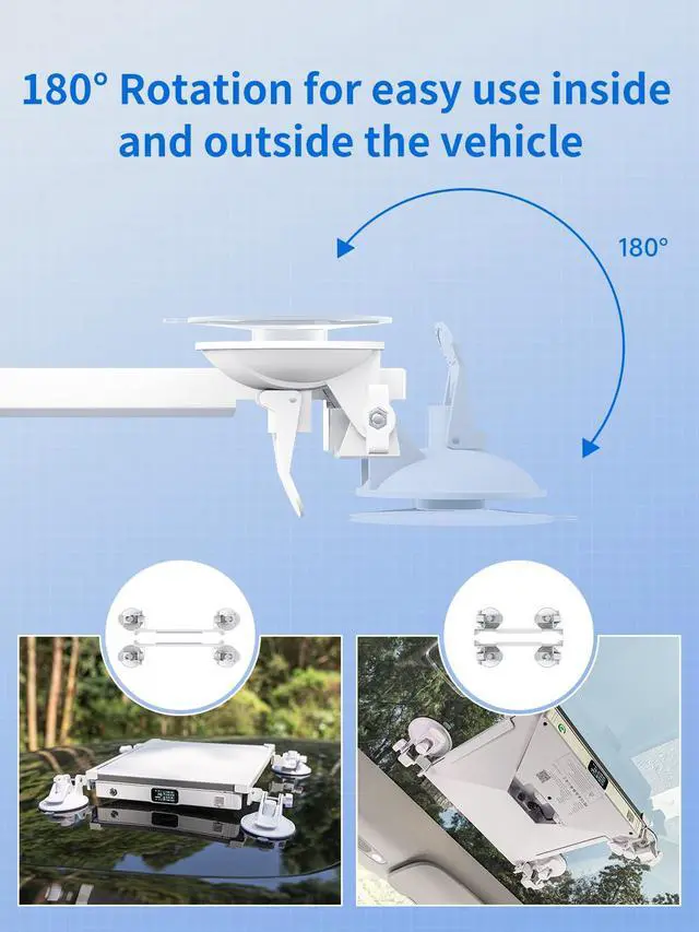 Alt view image 2 of 6 - Starlink Mini Mount,180°Rotatable Starlink Mini Suction Cup Mount | with Large Durable Suction Cup,Strong Frame,35mm Extendable Starlink Mini Mount Kit for Car Sunroof,RV,Boat,Airplane