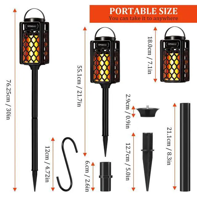 Alt view image 6 of 6 - Gifts for Men Him Husband Boyfriend, Waterproof Portable Bluetooth Speaker with LED Torch Flame Lights, 10W Deep Bass for Patio Garden Backyard Birthday Gifts (1 Pack)