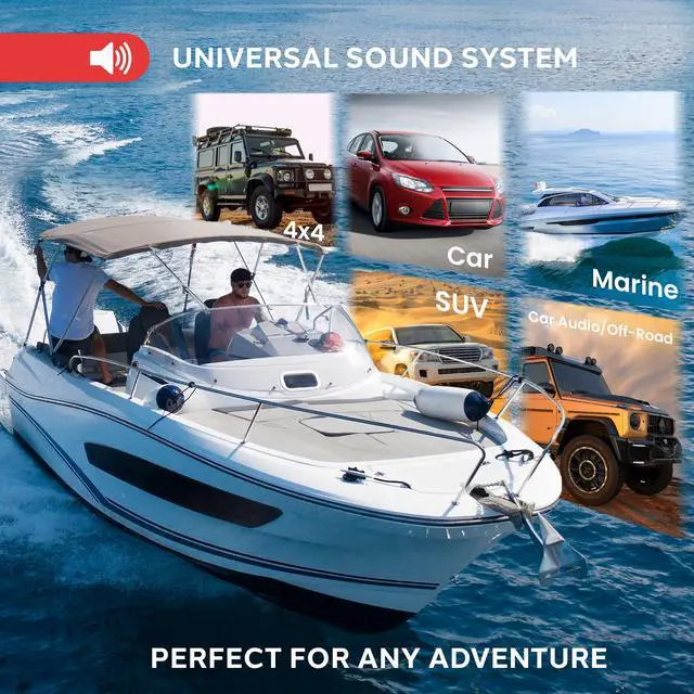 Alt view image 6 of 6 - Hydra Marine Amplifier Upgraded Elite Series 400 Watt 2 Channel Bridgeable Audio Amplifier- Waterproof, Dual MOSFET Power Supply, GAIN Level Controls, RCA Stereo Input & LED Indicator - PLMRA200