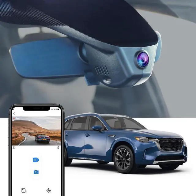 Main image of 4K Dash Cam Suitable for Mazda CX-90 2023-2026 (HD2-6607, Packed with 2 Cables), Integrated OEM Look, 2160P UHD Video, WiFi & APP, Loop Recording, Easy to Use, Parking Sensor, 64GB Card
