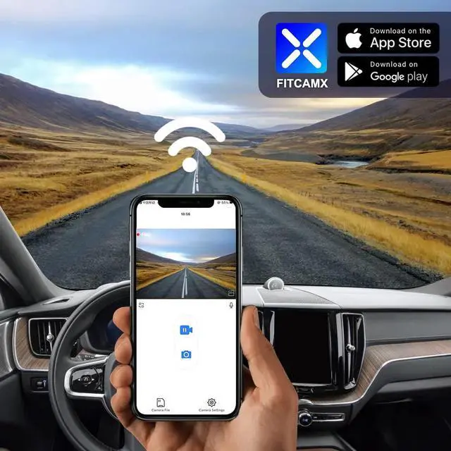 Alt view image 5 of 6 - 4K Dash Cam Suitable for Volvo V90 XC60 S90 2022-2026 B5 B6 T8 (Model B), OEM Factory Look, 2160P UHD Video, Built-in WiFi & APP, Loop Recording, G-Sensor, Easy to Install, 64GB Card