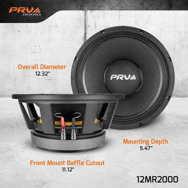 Alt view image 5 of 6 - 12 Inch Midrange Speaker 12MR2000 8 Ohm 2000 Watts, 4 in Voice Coil Midbass Woofer for Pro Audio Systems (Single)
