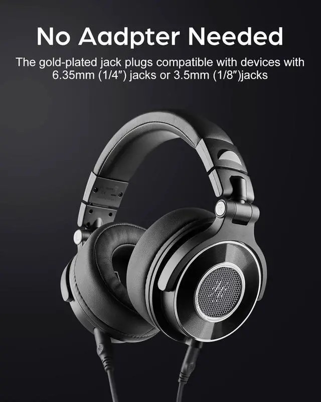 Alt view image 6 of 6 - Monitor 60 Professional Studio Headphones for Recording and Mixing | Hi-Res wired monitoring with soft earmuffs and 6.35mm adapter for recording, tracking, mixing, DJing and broadcast