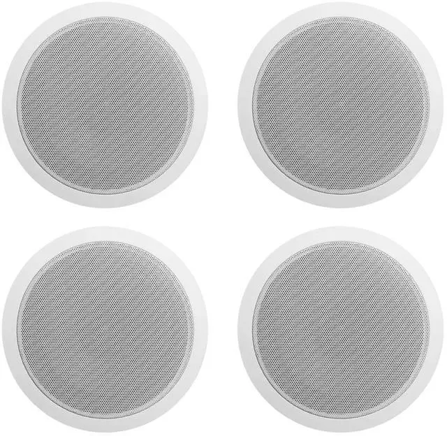 Main image of CCL6T 6" 70V Commercial Ceiling Speakers (4-Pack), White, High-Performance Audio, Easy Installation, Wide Sound Dispersion, Perfect for Restaurants and Offices | 10W, 5W, 2.5W Transformer Terminal Con