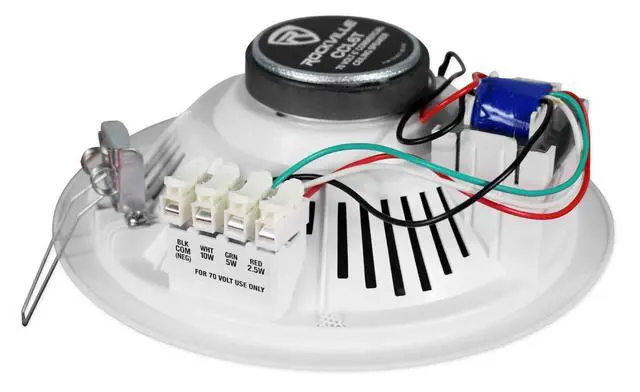 Alt view image 4 of 4 - CCL6T 6" 70V Commercial Ceiling Speakers (4-Pack), White, High-Performance Audio, Easy Installation, Wide Sound Dispersion, Perfect for Restaurants and Offices | 10W, 5W, 2.5W Transformer Terminal Con