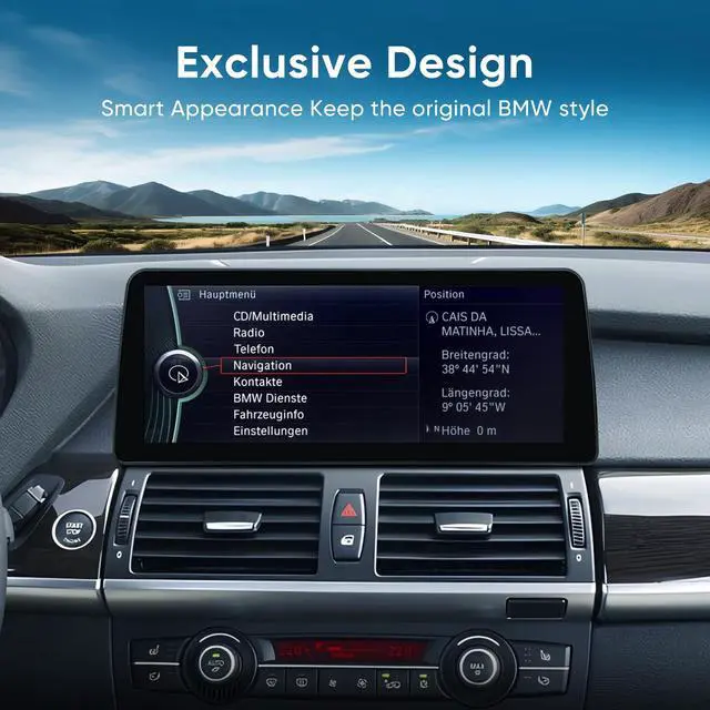 Alt view image 3 of 6 - 12.3 inch Touch Screen for BMW X5 X6 CIC E70 E71 (2011-2013) Wireless CarPlay Android Auto Upgrade Factory Car Radio Retain Original Amplifier Stereo Sound System
