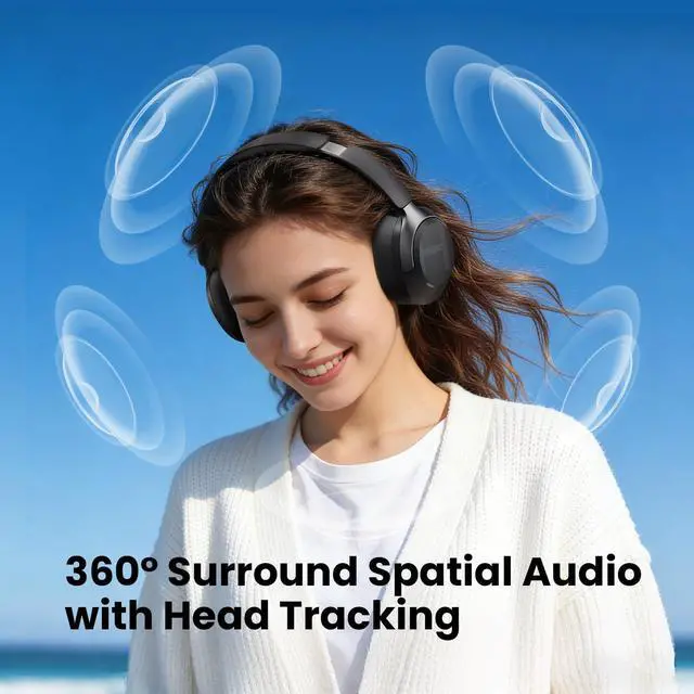 Alt view image 5 of 6 - S40 ANC Headphones, Bluetooth 6.0, 90H Playtime, 5 Mics Over Ear | 50dB Hybrid ANC, LDAC Hi-Res Audio, 5 HD Mics for Calls, Custom EQ App, Multipoint Connection, Foldable Design