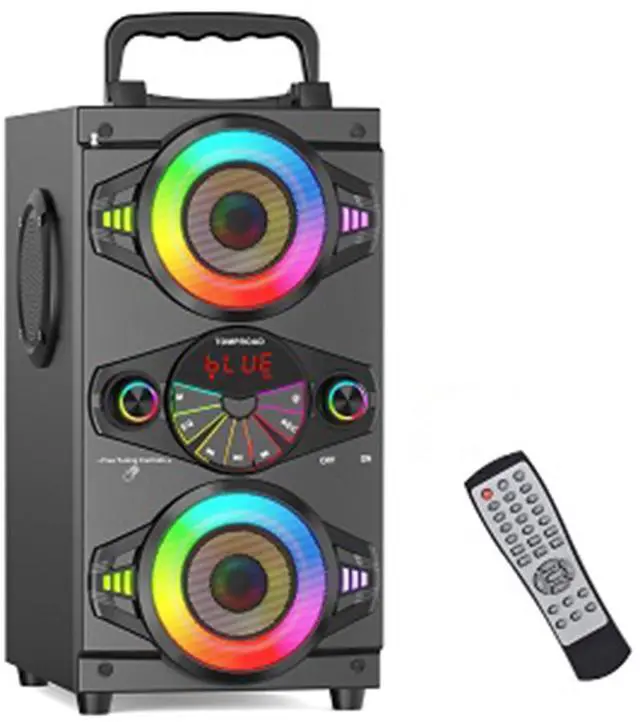 Main image of Portable Bluetooth Speakers 60W Big Powerful Wireless Loud Stereo Bass Sound Boombox Home Party Speaker with Subwoofer, FM Radio, LED Colorful Lights