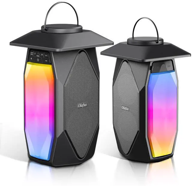 Main image of 2 Pack Outdoor RGB Bluetooth Speakers, 50W Outdoor Speakers with TWS Stereo Bass, IPX5 Waterproof Lantern Speakers for Pool Patio Garden Camping Party