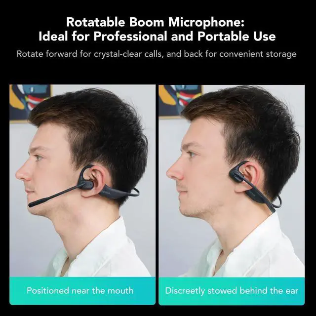 Alt view image 5 of 6 - OpenEar Pro Bluetooth Headphones with ENC Noise Reduction Mic | HiFi 4 DSP, Multi-Point Connection, Soft Silicone, Long Battery Life, One Button Mute, Sweatproof, Portable Headset