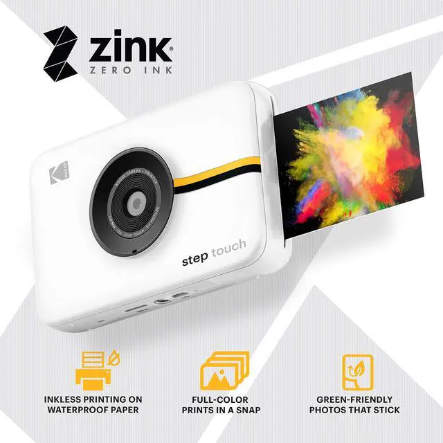 Alt view image 4 of 6 - Zink Step Touch | 13MP Digital Camera & Instant Printer with 3.5 LCD Touchscreen Display, 1080p HD Video (White) Starter Bundle