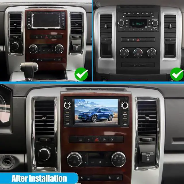 Alt view image 2 of 6 - Car Radio for Jeep Wrangler 2007-2018, Dodge Ram 2009-2012 | Touch Screen Radio for Jeep Compass Patriot 2009-2016, Jeep Jk Radio Replacement, Carplay Android Auto, AM FM