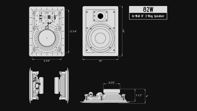 Alt view image 6 of 7 - 82W in-Wall Speaker with Pivoting Tweeter (8 Inch in-wall)