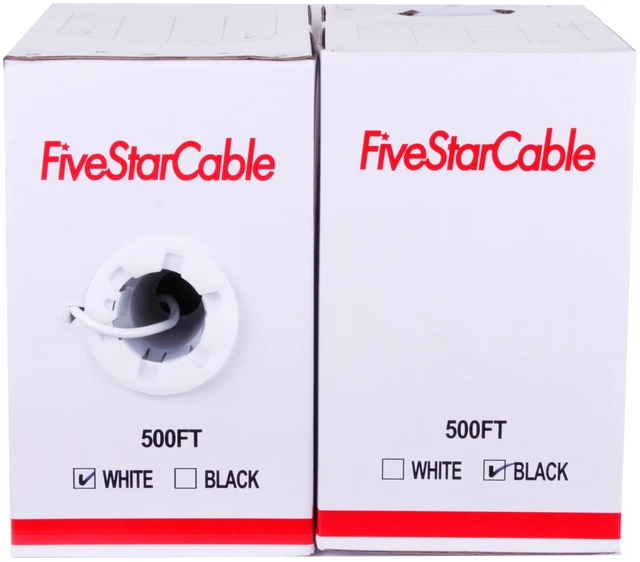 Alt view image 4 of 6 - RG6 500ft Quad Shielded Coaxial Cable - Easy Pull Box, Black & White, ETL, CL2 Rated, 18 AWG, 75 Ohm, for HDTV, Satellite, Cable TV, Internet, and CCTV Installations (White, 500 Ft)