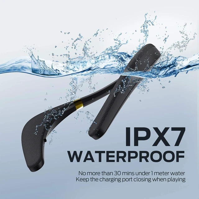 Alt view image 4 of 7 - Boomerang Neckband Bluetooth Speaker, Neck Wireless Wearable Speaker with 12H Playtime, True 3D Stereo Sound, Portable Soundwear, IPX7 Waterproof, for Home Sport Outdoor