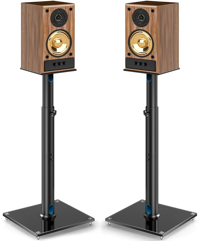 Main image of Universal Speaker Stands for Surround Sound with 360° SwivelHeight Adjustable Bookshelf Speakers Stand from 32" to 43" with Cable Management, Speaker Stands Pair with Nonslip Pad Easy Install