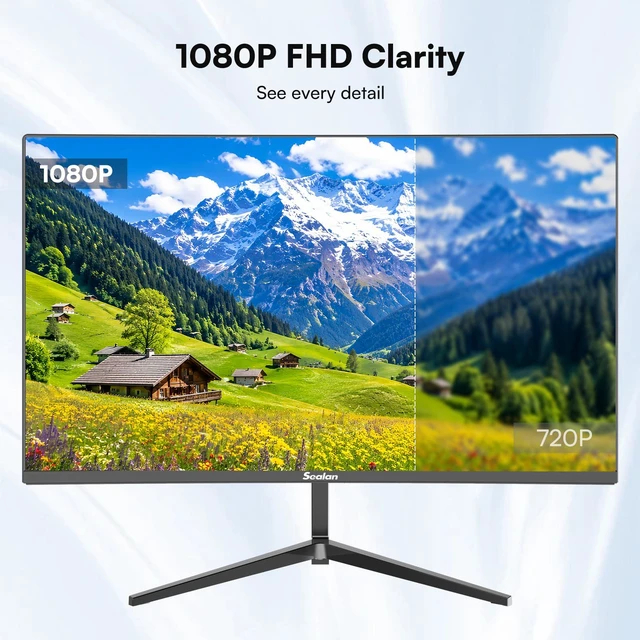 Alt view image 2 of 7 - 24 Inch Computer Monitor, FHD 1080P, 100Hz VA Display with Built-in Speaker, HDMI DP, FreeSync HDR10, 98% sRGB, VESA Mountable for Home Office Gaming