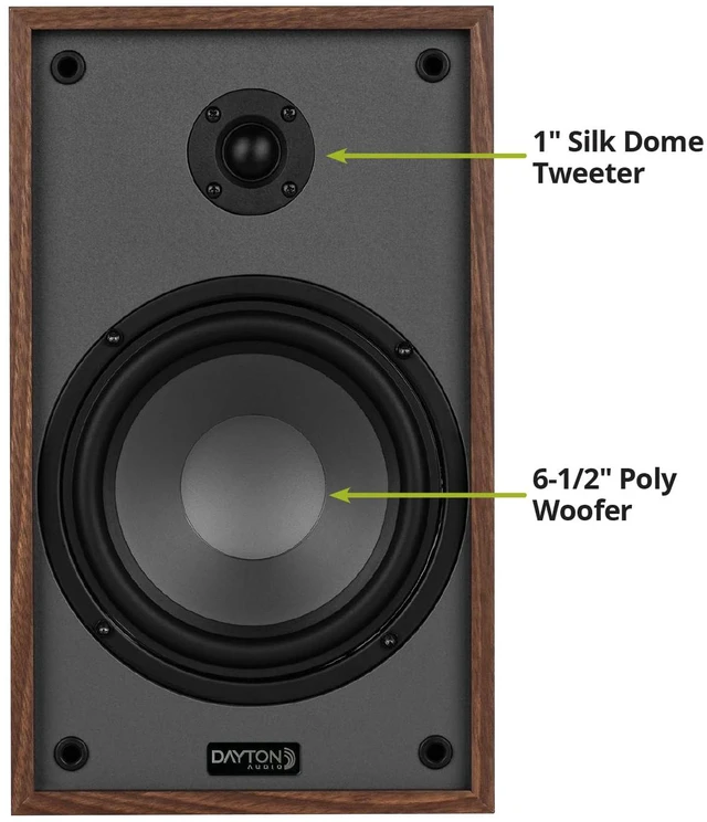 Alt view image 5 of 6 - Classic B65 Bookshelf Speakers, 6.5" Woofer & 1" Tweeter, Passive 2-Way Design, 60W RMS, for Music, TV & Home Audio Systems Wood
