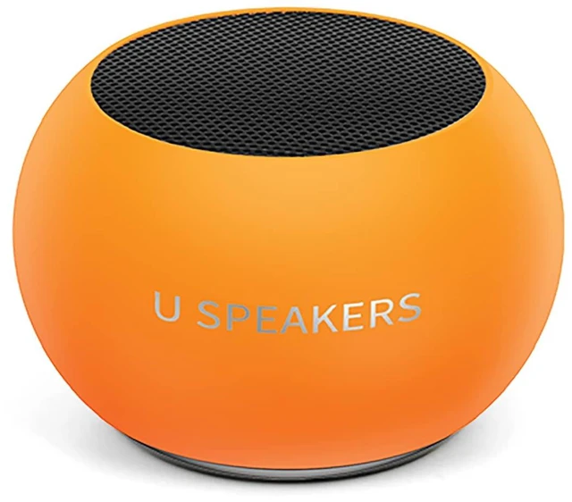 Main image of U Mini Bluetooth Speaker, Portable Small Magnetic, Glow Orange aluminum shell, magnetic base, travel and beach use, wireless, rechargeable, TWS stereo pairing, 30ft range, golf cart