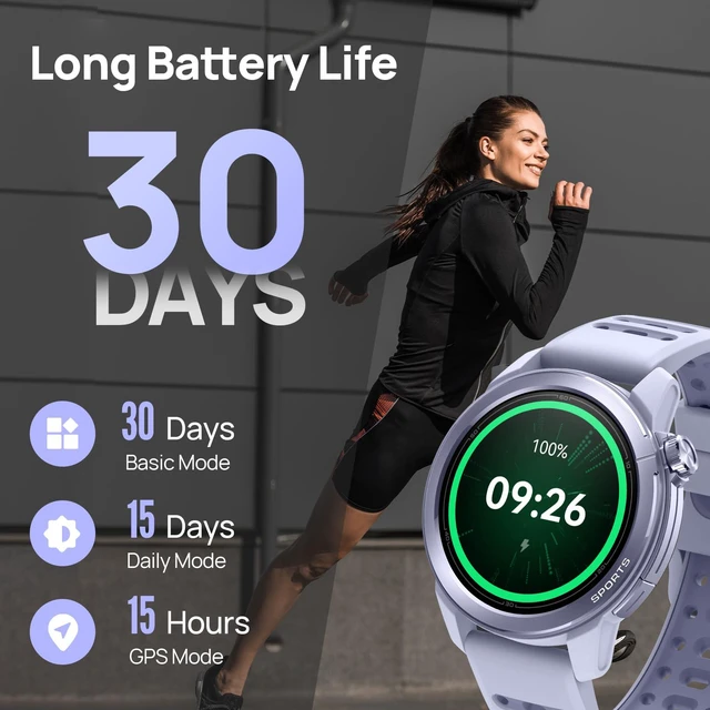 Alt view image 5 of 7 - GS Active2 GPS Running Smartwatch with Dual Band GPS, Lightweight Built-in Running Plans, 1.32" AMOLED Display, 15-Day Battery, 150+ Sport Modes, Fitness Tracker, 46mm Case, Light Purple