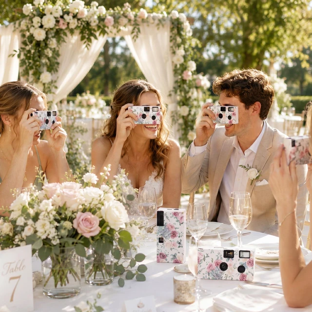 Alt view image 4 of 7 - 4 Pack Disposable Camera for Wedding, Vibrant Style Color Film 4 Pack Disposable Camera for Wedding, Fresh Style Black White Film
