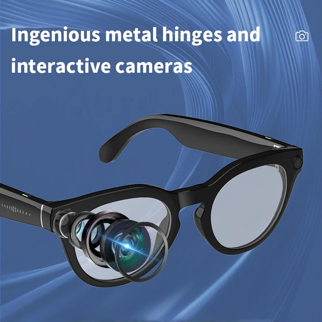 Alt view image 7 of 7 - Ai Smart Glasses with Camera, 8MP Anti-Shake Camera Glasses Voice Assistant, Supports Photo/Video/Audio Recording, with AI Assistant/AI Translation/Bluetooth Calling, T6