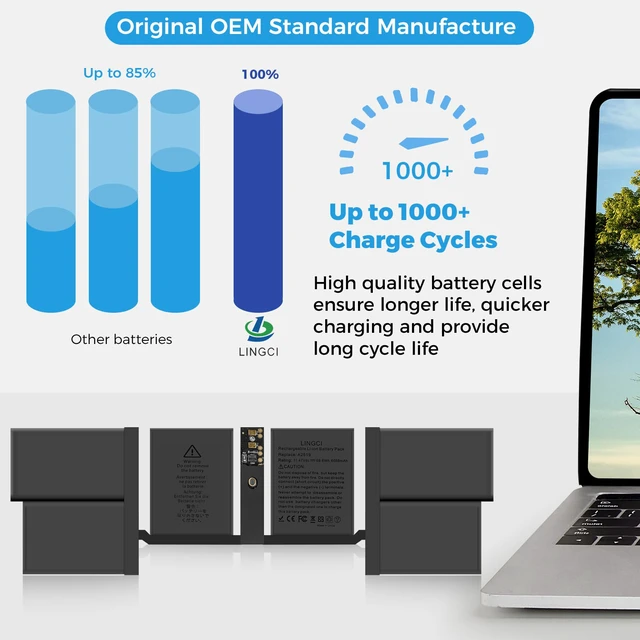 Alt view image 2 of 7 - A2519 Battery,A2442 Battery Replacement for MacBook Pro A2442(2021) 14-inch A2519 Battery(Upgraded High Performance 69.6Wh 11.47V 6068mAh)
