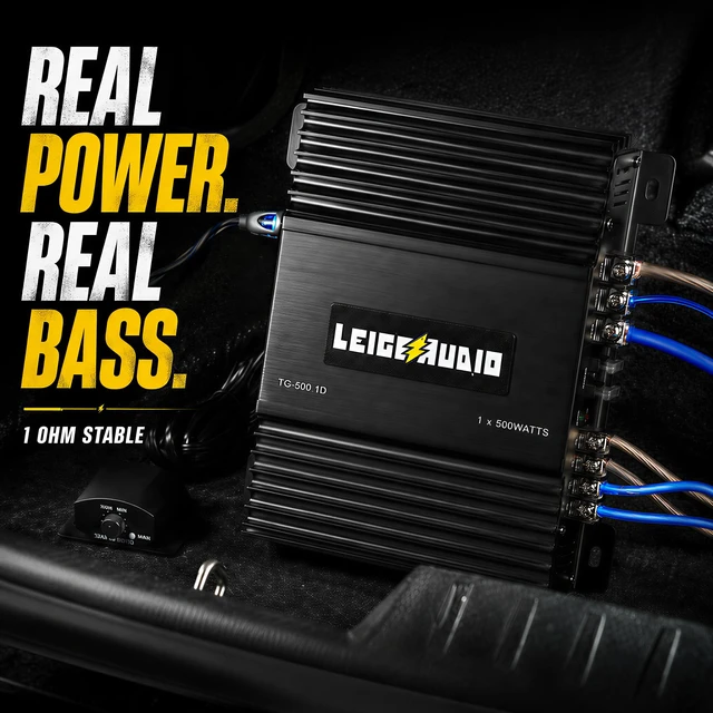 Alt view image 6 of 7 - 500 Watts MonoBlock Amplifier, Class D, 1 Ohm Stable Subwoofer Amplifiers for Car Audio Speakers