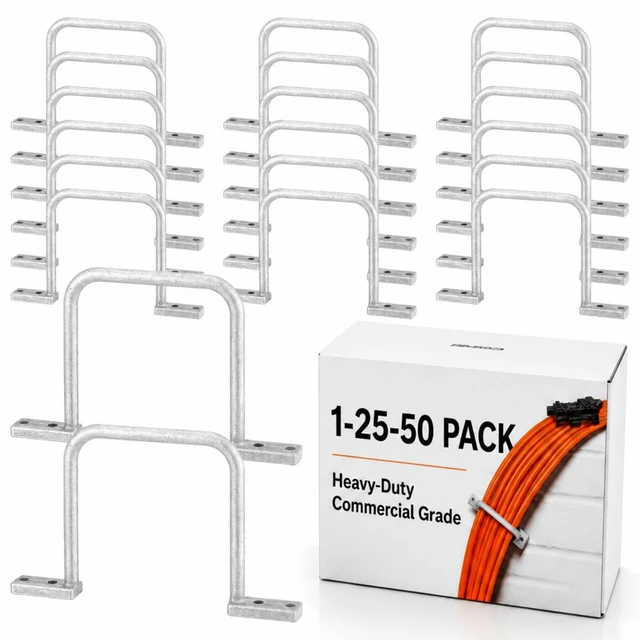 Main image of 25 Pcs 5 Inch Cable Management D Ring Aluminum Distribution Ring, Sliver Heavy Duty Cable Management D Ring for Organizing, Electric Cable Management, Commercial and Residential Settings