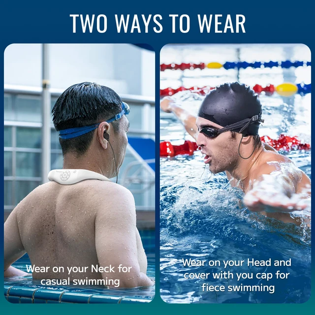 Alt view image 7 of 7 - AquaSound Pro W18 Swimming Headphones - Waterproof Headphones for Swimming, 4-in-1 MP3 Player 32GB, Bluetooth 5.4, FM Radio, Compatible with T6 Transmitter for Underwater Music