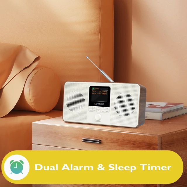 Alt view image 4 of 7 - IR4S Internet Radio, Podcasts,Spotify, Bluetooth, FM Stereo, Walnut 150 presets, alarm clock, full colour display, mains or AA battery, headphone jack, snooze, sleep timer, true 2.0 stereo